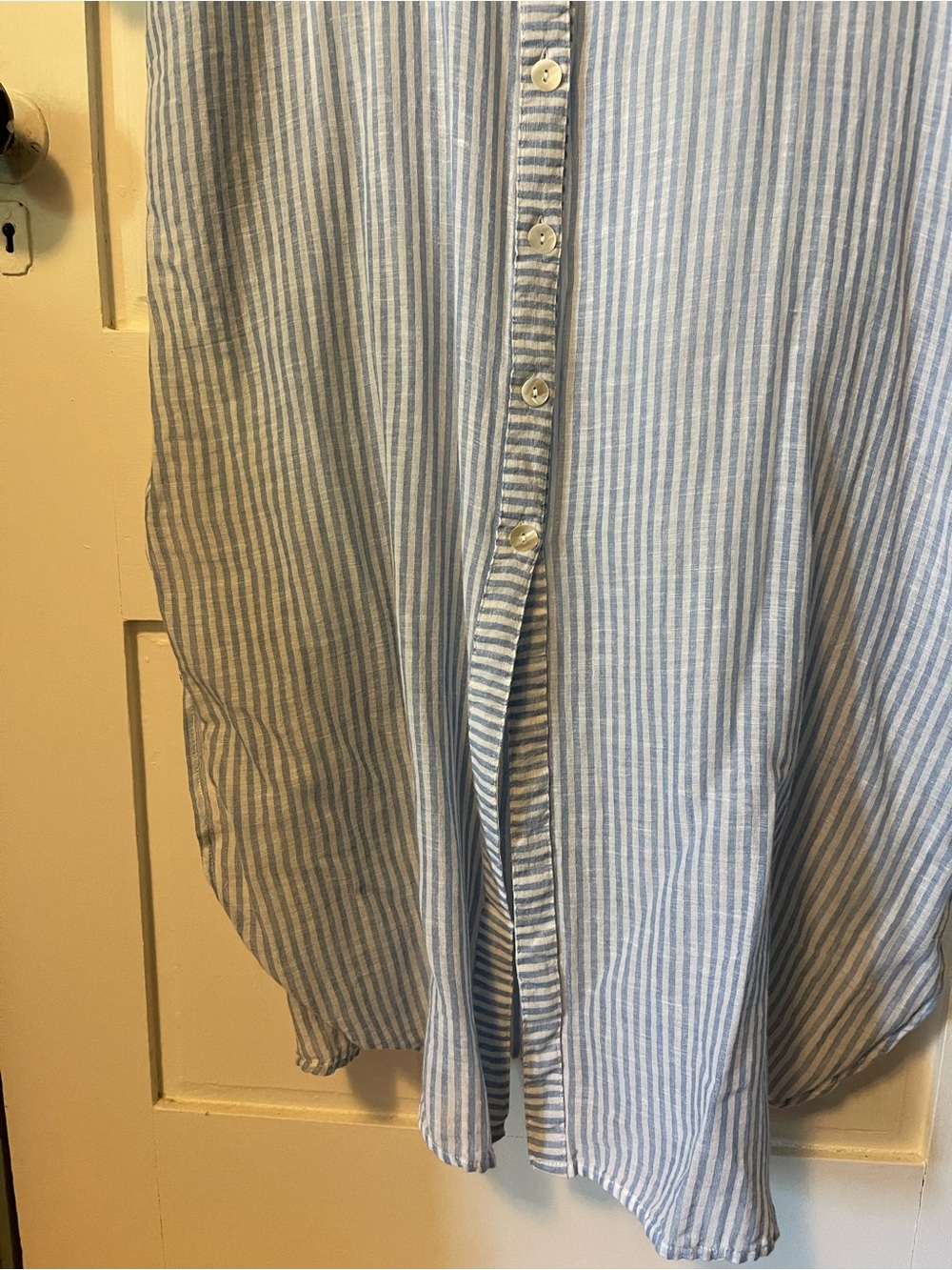 blue island Blue and White Striped Button Shirt - Picture 9 of 9